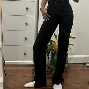Black straight leg jeans